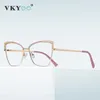 Vicky Fashion Optical Frame Brand Design Women Eyeglassesカスタマイズされた処方箋アンチブルーライト処方メガネ3106 240123