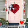 Декоративные цветы, висящий на двери венок, ткань в форме сердца, красная гирлянда, реквизит для Дня святого Валентина, свадебный фестиваль, вечеринка, домашнее украшение