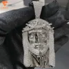 Bijoux à la mode Hip Hop 3D, pièce de visage de jésus, pendentif en argent Sterling glacé VVS Moissanite pour hommes