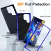 Compatible con Samsung Galaxy S22 Ultra/S22+ Plus/S22 5G Fundas híbridas 3 en 1 a prueba de golpes, delgada, resistente, funda protectora resistente para parachoques, funda de cuerpo completo