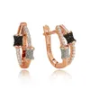 Charm Kuololit 585 Rose Gold Clip Earrings For Women Girl Real Sterling Sier Black Sier Glitter smycken för bröllopsfest gåva