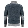 Camisolas masculinas jumper cardigan na moda malhas zip jaqueta usar roupas de linha casual homem de negócios wintrt casacos quentes gola camisola