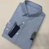 Homens de alta qualidade novos no lazer Classice 100 algodão RL Bear camisas sólidas de manga comprida moda elegante camisas de cavalo homme roupas de marca de designer de luxo