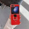 豪華なデザインレトロレザートライアングル電話ケースサムスンZ Flip 3 4 5 foldケースFlip3 Flip4 Flip5 Flip5 Cover Galaxy S24 S23 S22 Plus Ultra Note 20