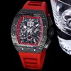 Luxe horloge 7750 Heren Rm11-03 Grootte met timing 40x50x16mm Rm011 Volledig machinaal automatisch uurwerk Koolstofvezel