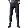 Men's Suits Regular Fit Men Suit Trousers Stretchy Formal Business Style Straight Solid Color Pants For Comfort