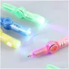 Canetas esferográficas Atacado Adeeing LED Colourf Luminous Spinning Pen Rolling Ball Point Learning Material de Escritório Cor Aleatória R571 Drop Dh8ad