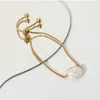 Bransoletki uroku Nieregularna imitacja Perła Bransoletka dla kobiet Ins Gold Kolor Regulowany łańcuch ręki ze stali nierdzewnej Prezenty Prezenty Biżuteria