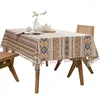 Nappe de Table de Style ethnique, tapis de Camping, imperméable et résistant à l'huile, en coton et lin imprimé thé