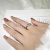 Anéis de cluster anel de linha adequado para qualquer ocasião senso de design ajustável simples moda jóias espumante único