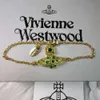 Designerin Viviane Westwoods Viviennr High Version Western Empress Dowager unregelmäßig farbiges Steinarmband Persönlichkeit unregelmäßiger Zirkon eingelegt farbig 266+66