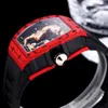 Luxury Watch Automatic Active Tourbillon Mechanical Leisure Fully Men Ceramic Black Rm57-01 White and Red Dragon