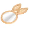 Mirrors Ins Style Retro Decorative Makeup Mirror Cute Bunny Shape Exquisite Rattan Hanging Wall Mirror Home Room Bedroom Decoration