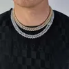 c j Gioielli hip-hop transfrontalieri Collana in argento sterling Moissanite S925 Collana da uomo cubana con rombo da 12 mm