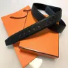 Designer Belt Men women Fashion Belts Senior luxury Classic Buckle Wide 3 8CM Genuine Leather high quality With orange box264V