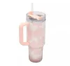 With LOGO 40OZ H2.0 Tye dye Mugs Cups Stainless Steel Tumblers Thermal Insulated 40 Oz 2nd Generation with Handle Lid and Straw Large Capacity Car 1PC DHL 12041.26