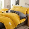 Coral Velvet Quilt Cover Thicken Duvet Covers Solid Color Bedding Set Keep Warm Blanket For Bed Soft Bedclothes Nordic Bedcover 240118