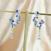 Charm Holiday Pop Trend Jewelry Ladies Blue Tassel Serpentine Sexy Beautiful Stud Earrings European Banquet Accessories Hot