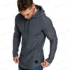 Men's T-Shirts 2022 Zipper panel new Men's T shirt Solid Color Long sleeve +Short Sleeve Daily Tops Casual Hooded T shirt Green Orange White T240126