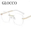 Sunglasses Frames Anti Blue Light Rimless Glasses Women Men Ultralight Computer Elegant Female Fashion Chain Legs Eyewear