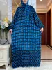 エスニック服のワンピースラマダンアバヤイスラム教徒の祈りヒジャーブ衣服女性ファッションフードフードフルカバー長袖ドレスイスラムドバイローブ