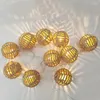 Strings 2.5M 10LED Paper Rattan Ball Light Decoration Christmas Festival String Pendant Braided