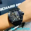 RichardMill Relógios de luxo RM030 Relógio de pulso Samurai totalmente preto masculino Relógio mecânico automático 42 * 50mm FUN QRC0