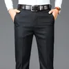 Business Casual Ruit Pants Men Solid High Talle Bront Office Formalne spodnie Męs