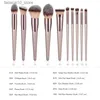 Makeup Brushes 4/10 pièces Champagne pinceaux de maquillage ensemble pour fond de teint cosmétique poudre Blush fard à paupières Kabuki mélange maquillage brosse outil de beauté Q240126