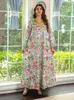 Roupas étnicas Eid Party Muslim Dress Mulheres Abaya Lapela Ramadan Mubarak Jalabiya Diamante Dubai Islam Robe Caftan Floral Maxi Vestido 2024