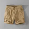 Shorts pour hommes 2024 Vêtements de travail Vintage et beau coton d'été ample grand kaki décontracté polyvalent