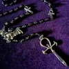 Collane con ciondolo Vampiro Ankh Rosario Occulto Vamp Collana di perline Goth Punk Pipistrello Croce Fatta a mano Gioielli in rilievo Tradgoth egiziano