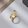 2024 Aanslag Gratis Band Ring Roestvrij Staal Diamanten Paar Ringen 18k Vergulde Waterbestendig Unisex Vinger Ring