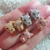 Charm Leopard Head Studörhängen asfalterade kubiska zirkoniumstenar Animal Panther Studs For Men eller Women Party Jewelry 2020 Ny grossist