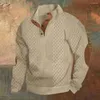 Sweat-shirt à capuche de Style rétro pour hommes, couleur contrastée, avec col montant, détail de boutons, pull doux et chaud pour l'automne et le printemps