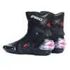 SPEED Motorrad-Rennschuhe, mittelhohe Motocross-Stiefel mit Schalthebelschutz und Zehenschiebern, Motorradfahrer-Stiefel, rutschfeste Rennsohle