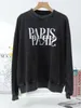 Paris Graphic Sweatshirts Femmes Hiver Printemps Vêtements 2024 Coton Vintage Lavé Mode Pulls Tops Lâche Designer Femmes Sweats À Capuche Streetwear