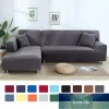 Partihandel med solid färg hörn soffa täcker för vardagsrum elastiska spandex slipcovers soff täcker stretch soffa handduk