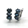 Sets Natural london blue topaz gemstone jewelry set simple classic rings and earrings 925 sterling sliver for women gift