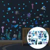 Autocollants muraux bleu monde sous-marin lumineux, couleur motif d'amour, amovible, Art Mural, décoration de fête, étanche