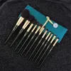 Makeup Brushes 11Pcs Makeup Brushes Set Dark Green Goat Squirrel Hair Powder Blush Highlight Brush Eyeshadow Blending Makeup Brush With Bag Q240126