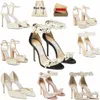 Chaussures de robe de mariée élégantes Sacora Lady Sandales Perles Cuir Marques de luxe Talons hauts Femmes Marche EU35-43 P7ku #