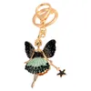 Porte-clés Angel Girl Design Sac à dos Porte-clés Aile de papillon Fée Porte-clés Strass Danse Ballet Anneau de voiture