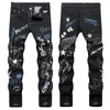 Jeans masculinos estilo europeu moda marca buraco homens calças skinny slim biker denim preto estiramento design para marido tamanho grande 40 7116
