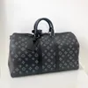 M41424 Keepall 45 50 55 여행 가방 럭셔리 토트 주간 수하물 디자이너 더플 가방 여성 남성 갈색 가죽 크로스 바디 백 패션 클러치 어깨 체육관 핸드백