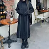 Work Dresses Y2k Tienda Large Size Sweet Cool Wind Black Short Hooded Charge Dress High Waist Half Skirt Fried Street Two Suit Women