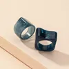 Cluster Rings 2pcs Exaggerated Acrylic For Women Fashion Geometry Resin Ring Hip Hop Statement Thumb Men