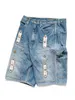 Casual Fashion Blue Embroidery Shorts Men Women High Quality Pants