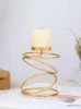 2PCS Candle Holders Ins Luxury Style Metal Candle Holders Simple Golden Wedding Decoration Bar Party Living Room Decor Home Decor Candlestick