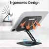 Tablet PC Stands Tablet PC Stands Arae Tablet Holder Stand 360Rotating Justerbar aluminium Portable för Desk foldble Dock Heavy Duty Metal YQ240125